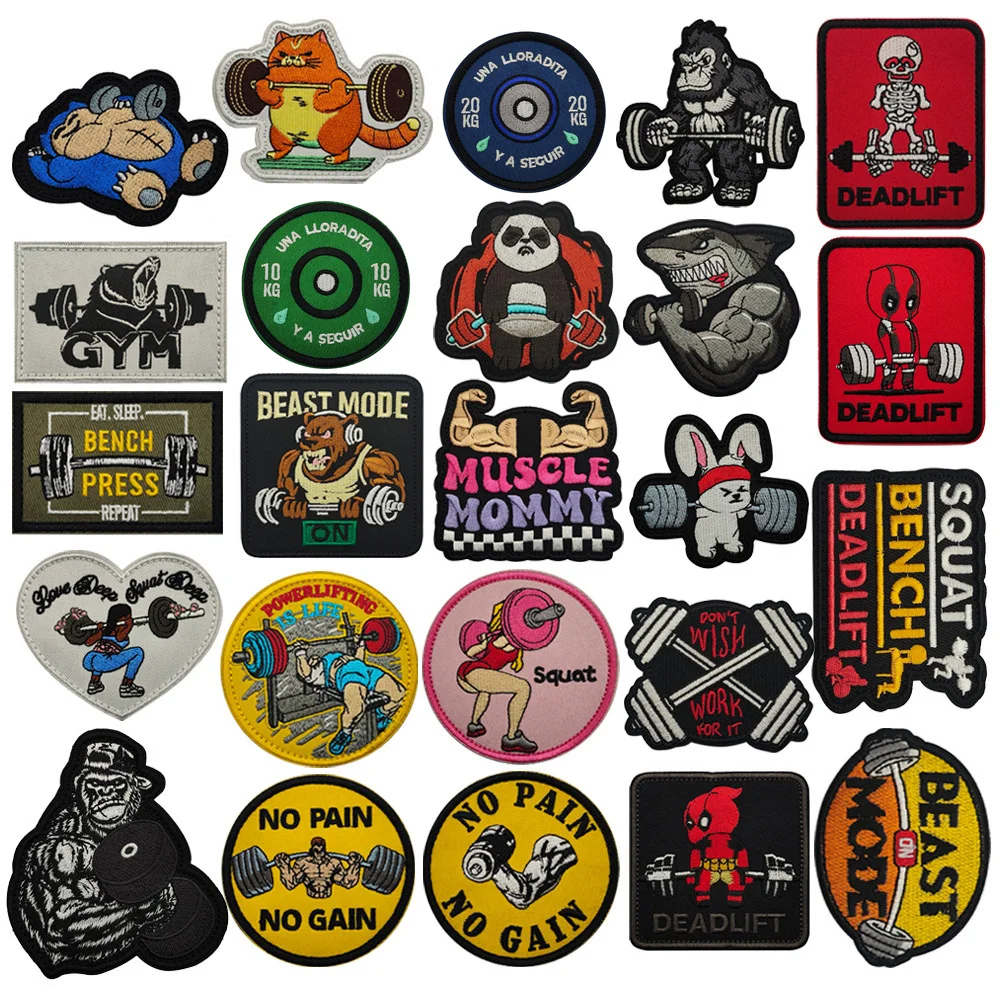Parche bordado fitness con personaje de dibujos animados chaqueta - imagen 4