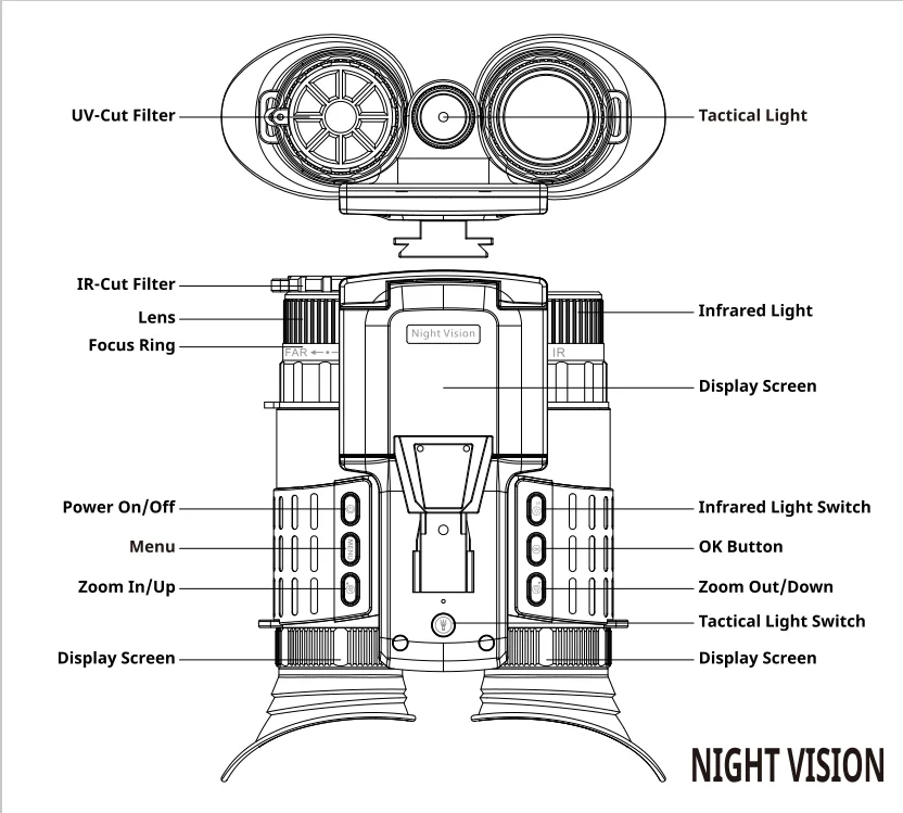 Binoculares Z9155 en modo nocturno