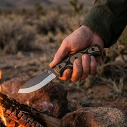 Cuchillo táctico de hoja fija para emergencias en exteriores robusto