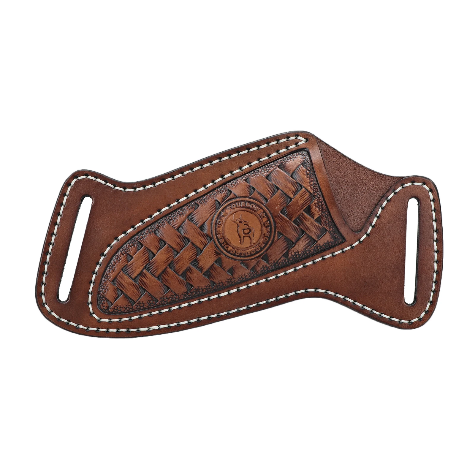 Tourbon funda de cuchillo hoja fija cuero marrón con cinturón - imagen 3