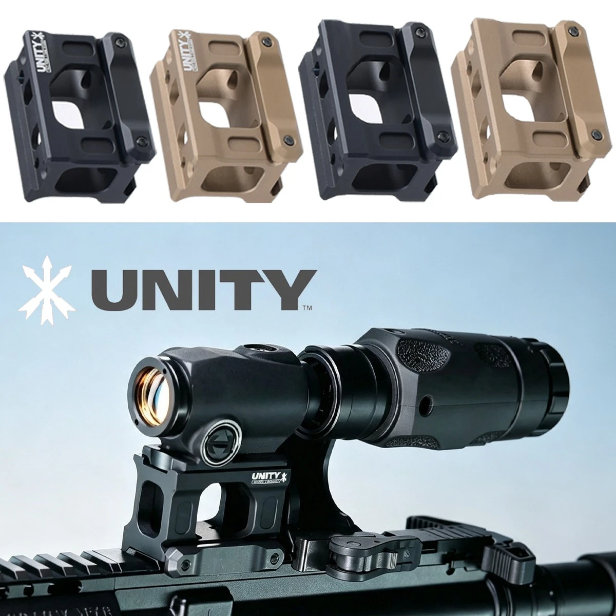 Montura Riser Unity Fast para visores punto rojo, raíl Picatinny 20 mm aluminio - imagen 2