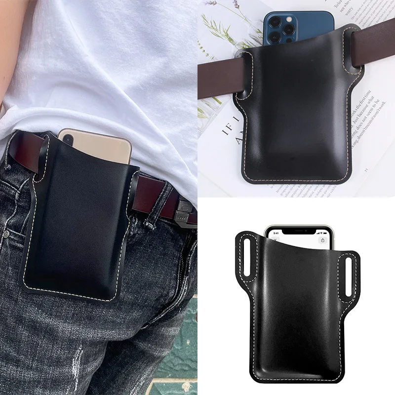 Riñonera de cuero vintage para hombre estilo bolsa cruzada
