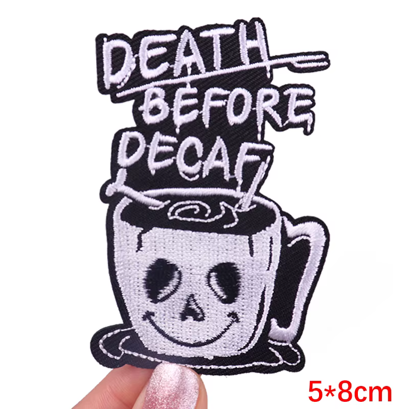 Parche bordado termoadhesivo taza café – Dibujos animados