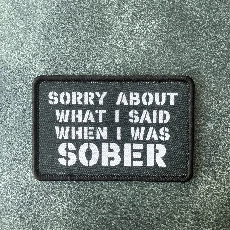 Parche táctico sarcástico con frase Perdón por lo dicho sobrio - imagen 4