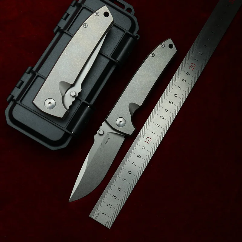 LEMIFSHE Cuchillo EDC Titanio con Mango de Cobre para camping - imagen 4