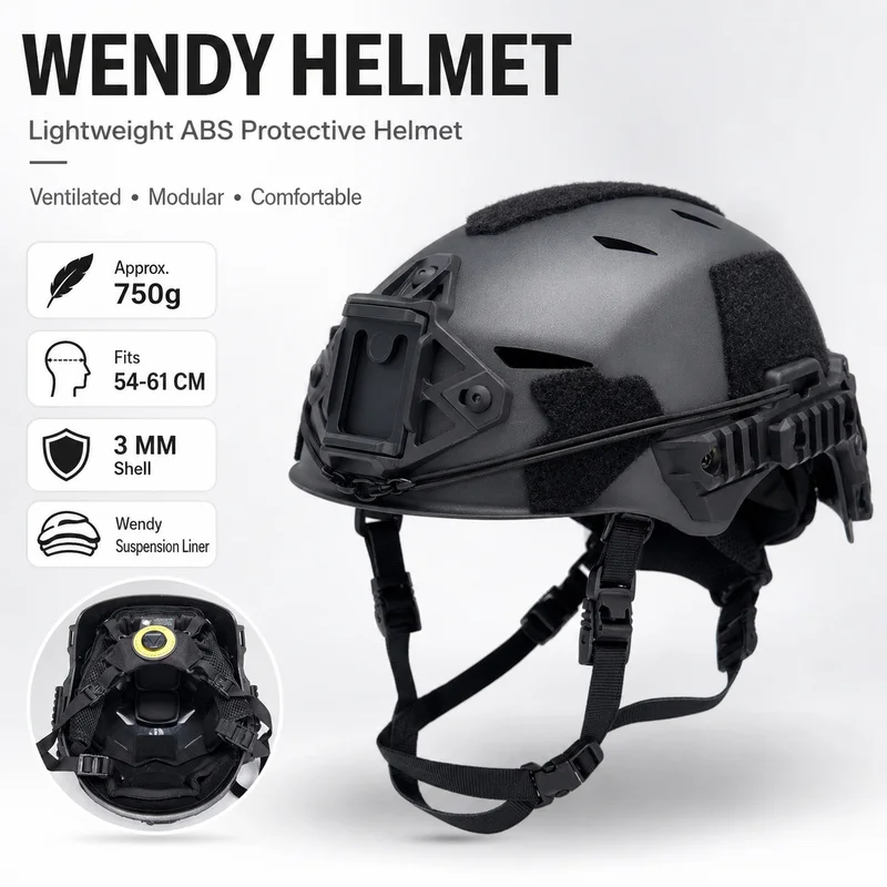 FAST MH Casco de Airsoft ABS Ligero con Rieles Laterales