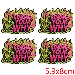 Parches bordados retro flame tatuaje planchables – Slogans para chaquetas y mochilas