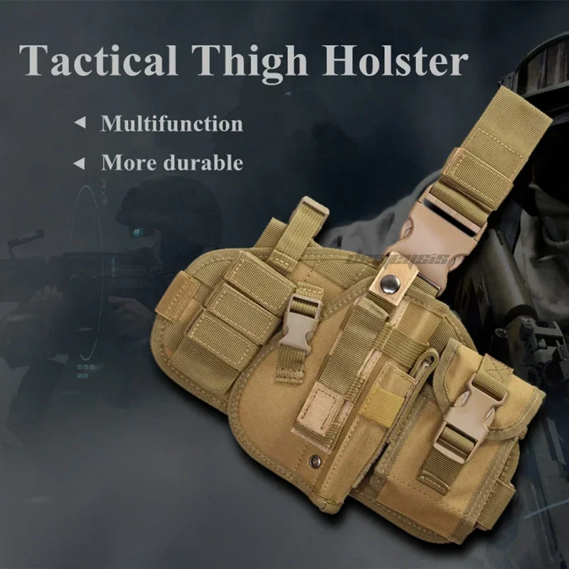 Pistolera táctica MOLLE ajustable para muslo de pierna - imagen 3