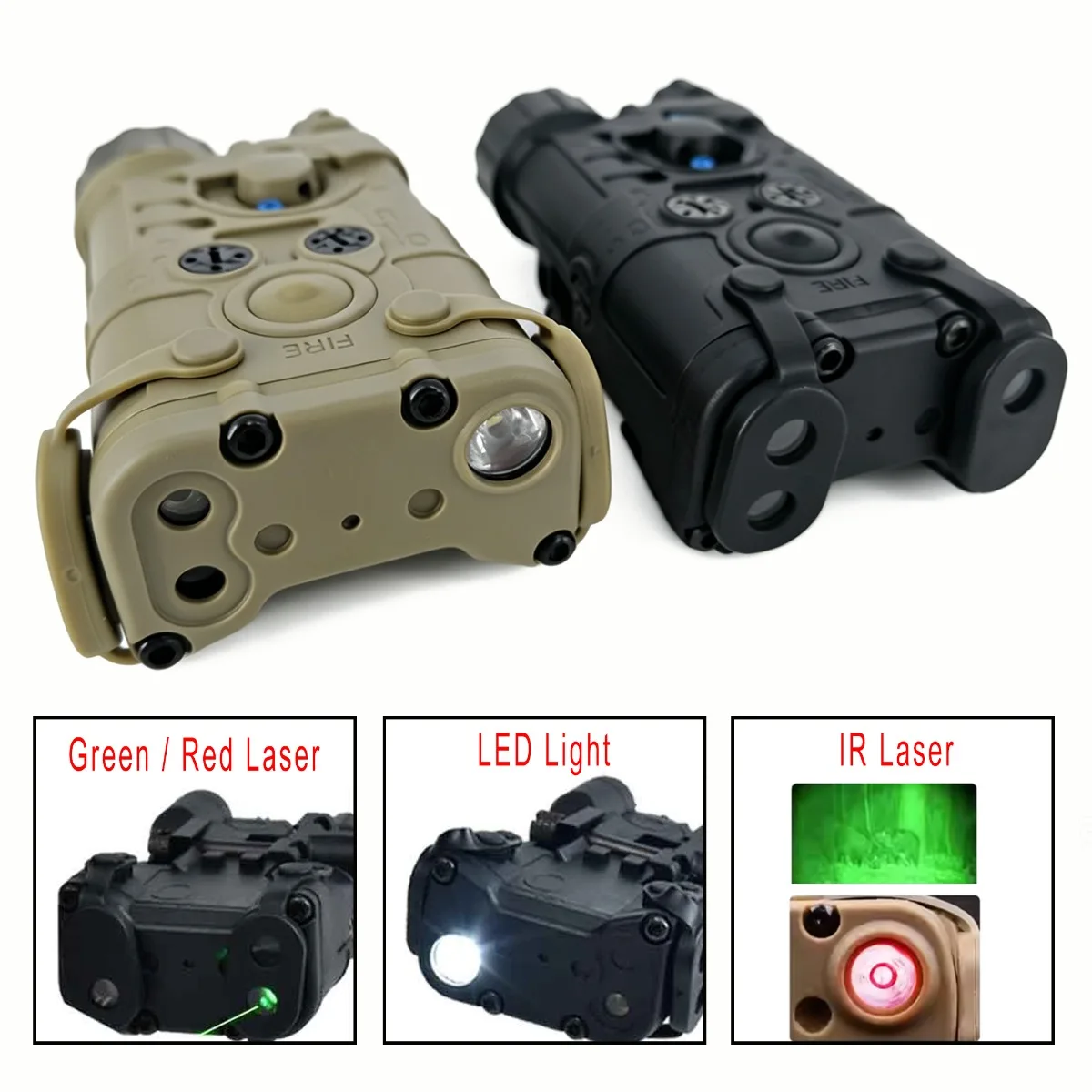 NGAL L3 Mira Láser Táctica Rojo/Verde, IR y Picatinny con LED