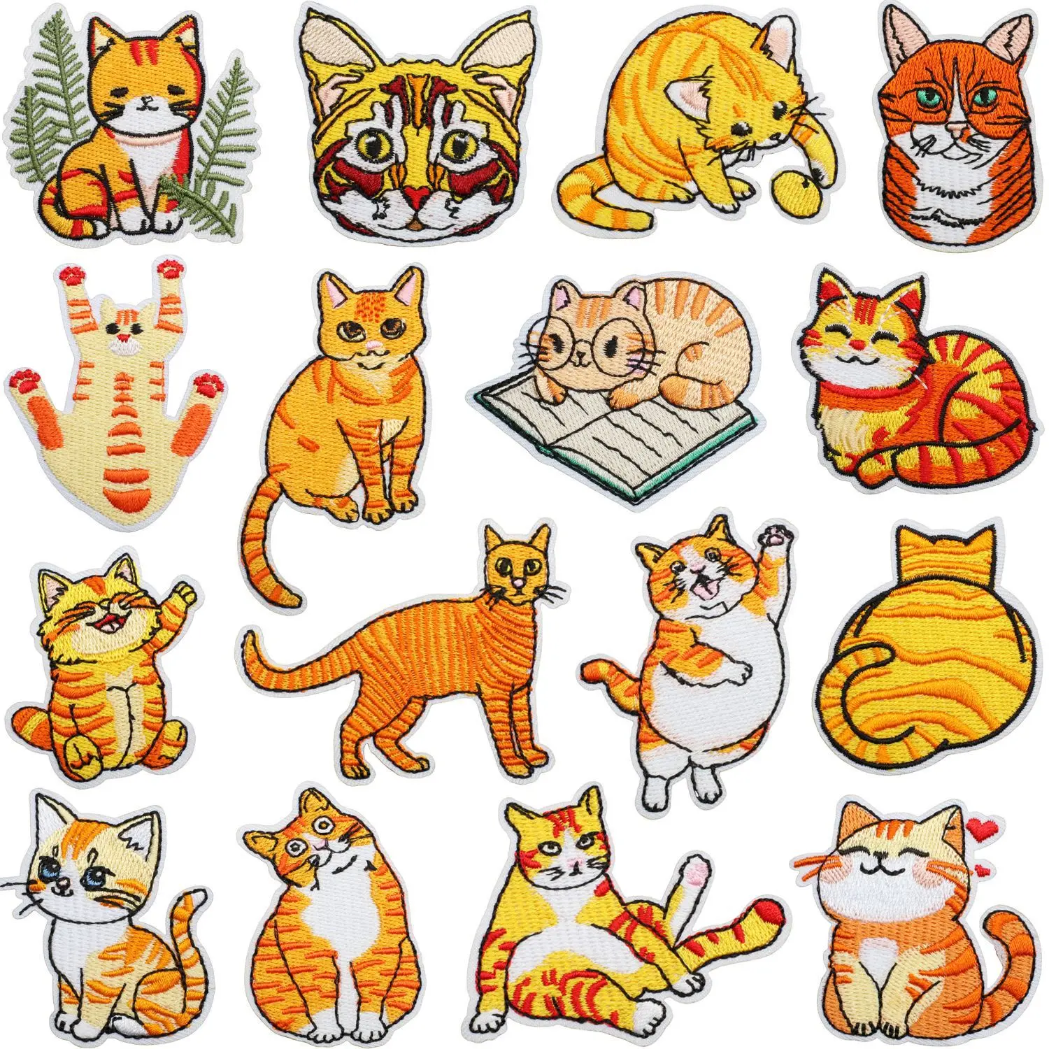 Parche termoadhesivo gatito naranja bordado para ropa infantil - imagen 2