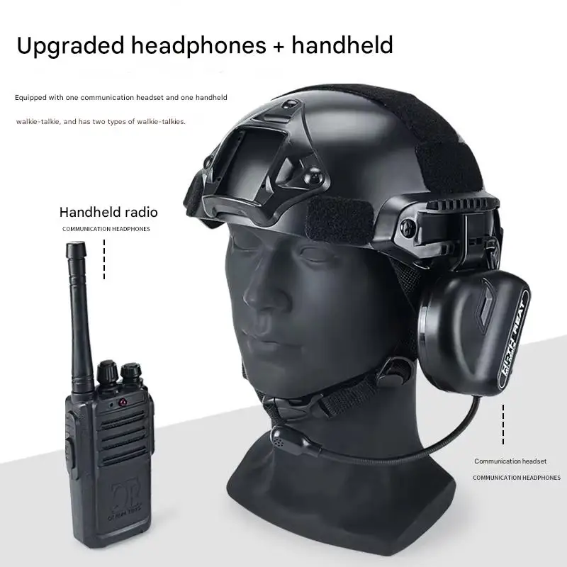 Casco táctico infantil con auriculares comunicación y walkie-talkie - imagen 2