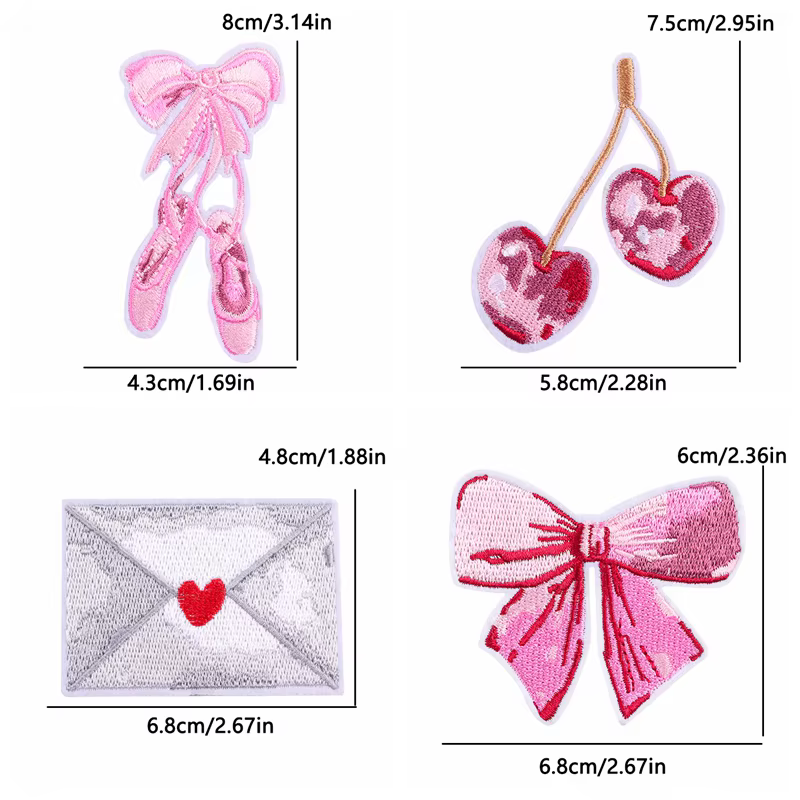 Parche moral bordado con rosa flore mariposa – Set 10 termoadhesivo - imagen 3