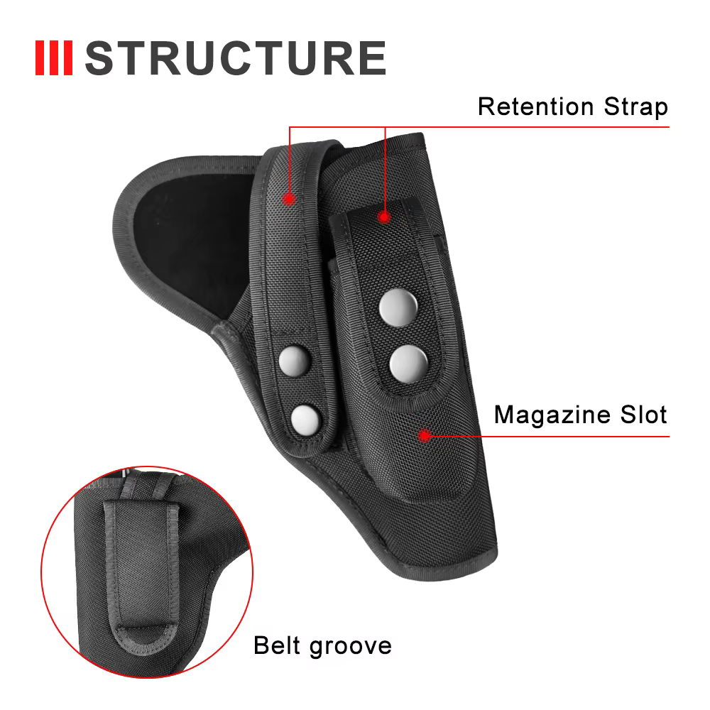 Funda táctica pistola OWB universal con bolsa cargador ripstop - imagen 5