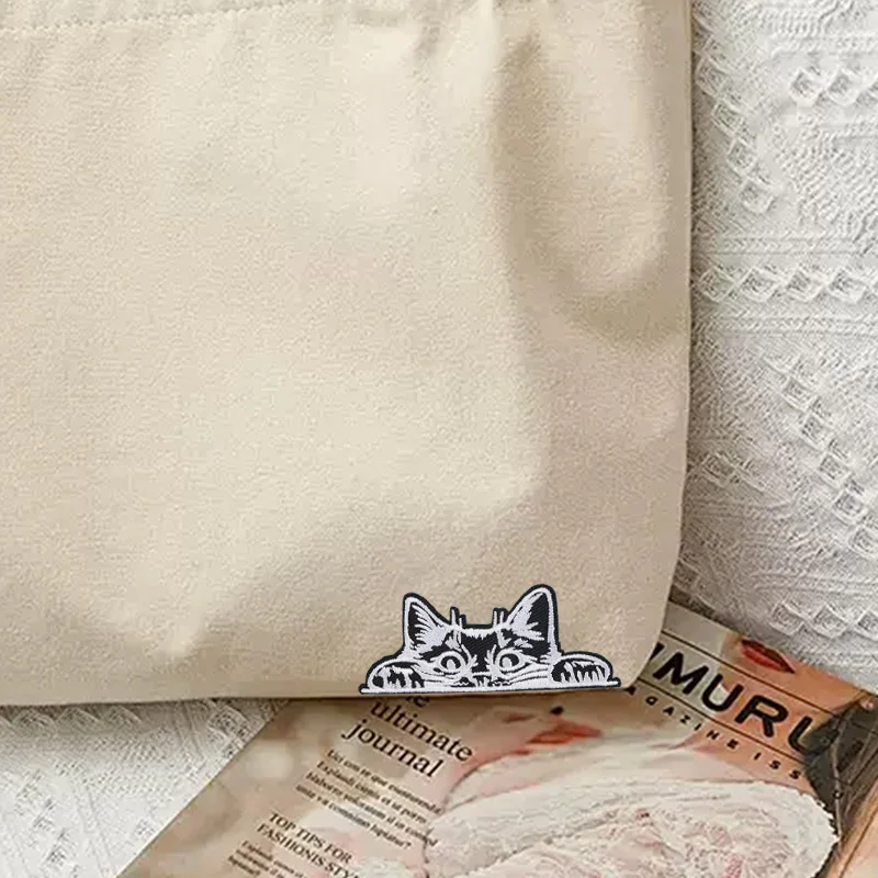 Parche termoadhesivo bordado gato furtivo insignia para ropa y gorras - imagen 4