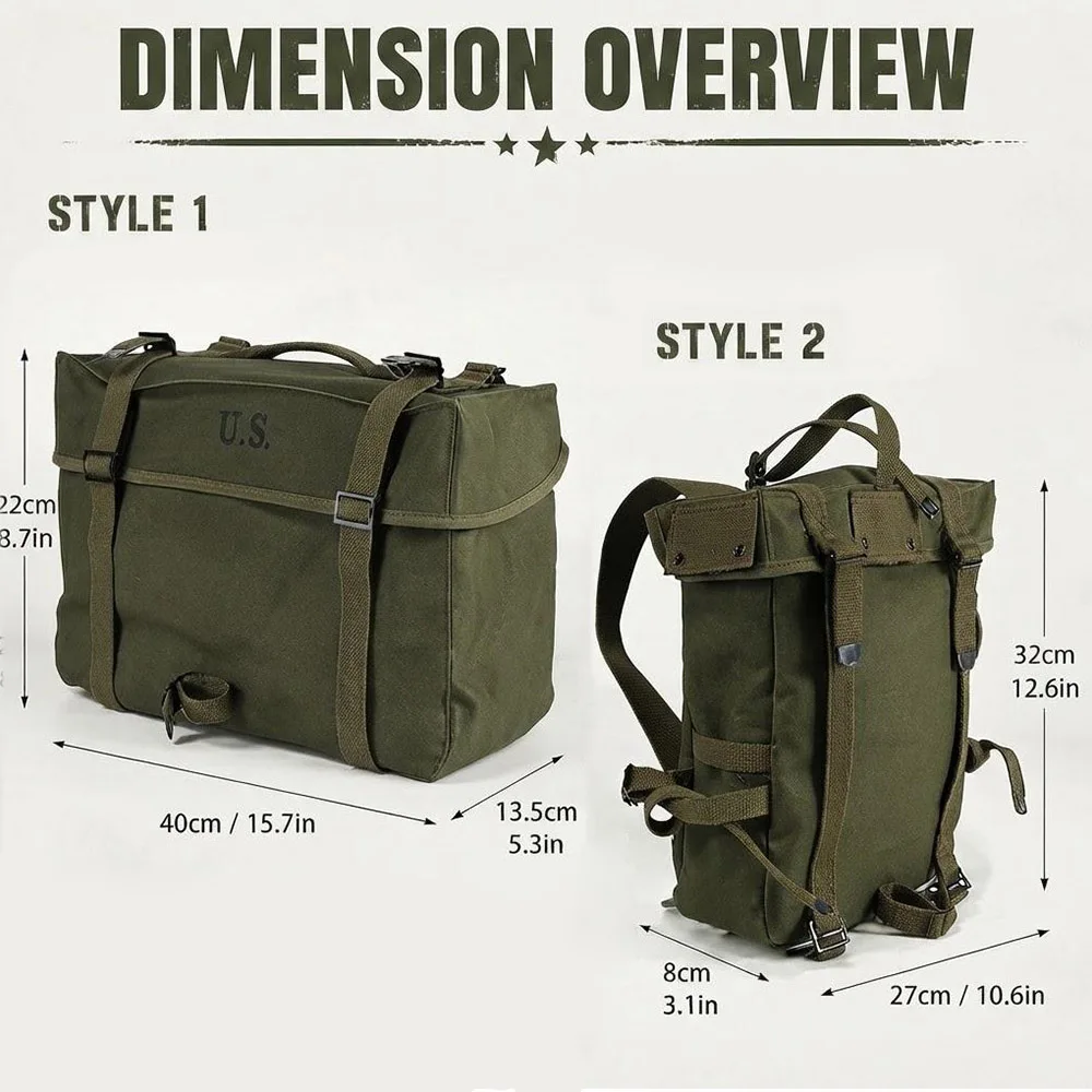 Mochila militar M1945 de lona para senderismo y camping - imagen 4