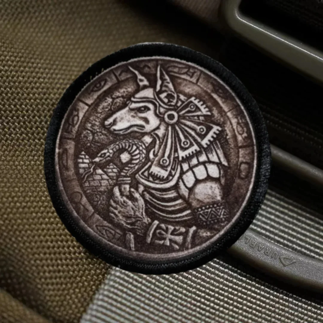 Parche Anubis egipcio táctico bordado velcro - imagen 2