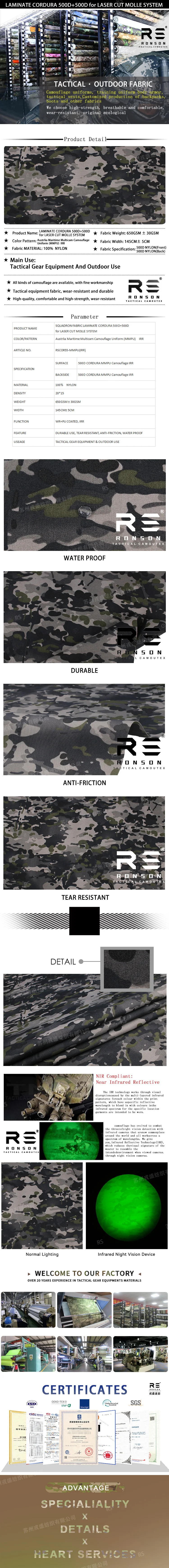 Chaleco táctico RONSON de camuflaje urbano con sistema MOLLE cortado a láser