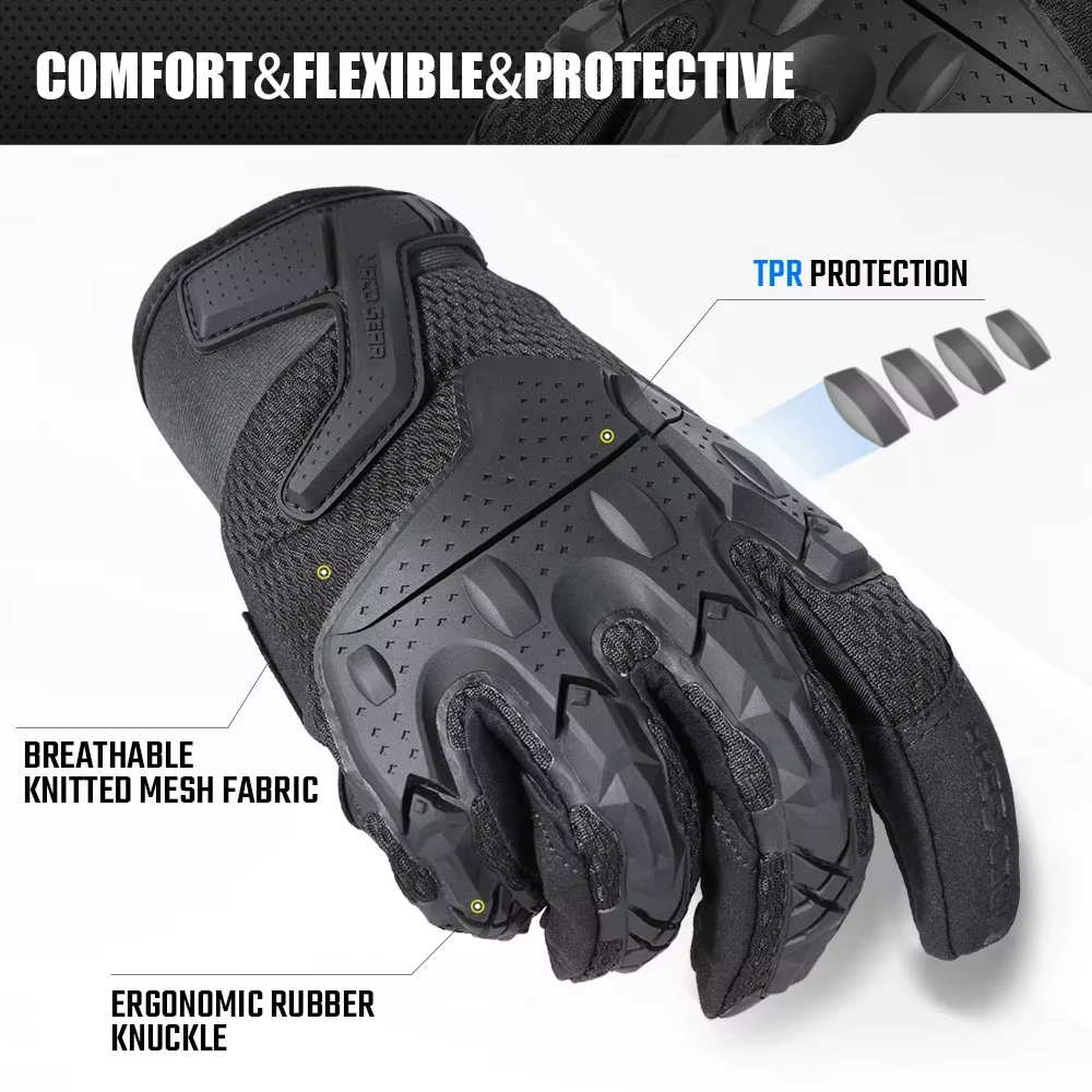 Guantes tácticos antideslizantes con pantalla táctil negro outdoor - imagen 5