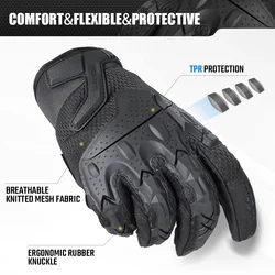 Guantes tácticos antideslizantes con pantalla táctil negro outdoor