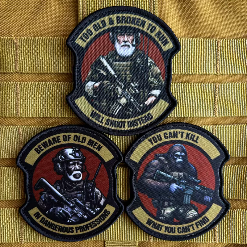 Parche táctico moral infantería anciano peligroso gancho y bucle - imagen 3