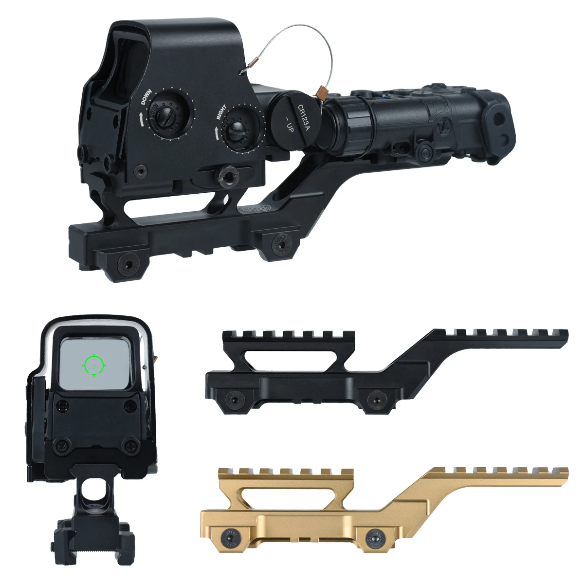 Comparativa visual entre las dos alturas de la montura magnifier riser