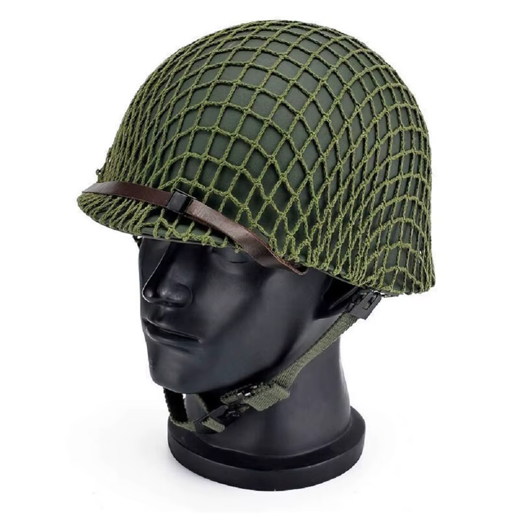 Casco M1 Segunda Guerra Mundial réplica acero con correa barbilla
