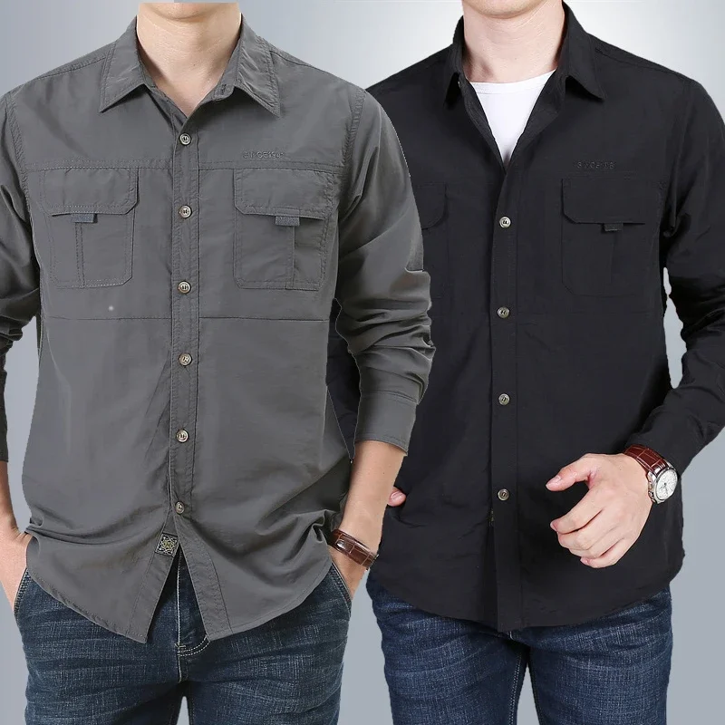 Camisa táctica de manga larga en estilo cargo