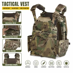 CS Chaleco táctico modular MOLLE ajustable con portaplacas rápida