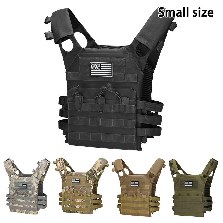 Chaleco táctico JPC MOLLE ligero con expansión y parche bandera EE.UU.