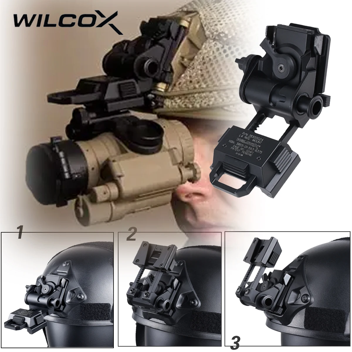 Wilcox L4G24 soporte NVG telescópico QD para PVS15 PVS18 - imagen 4