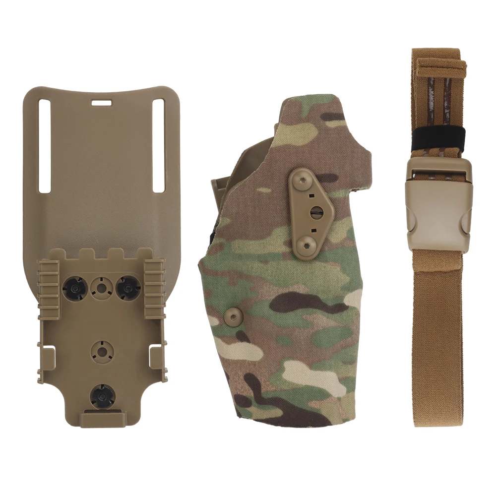 Glock 17 – Funda táctica de pierna para airsoft con bloqueo QLS