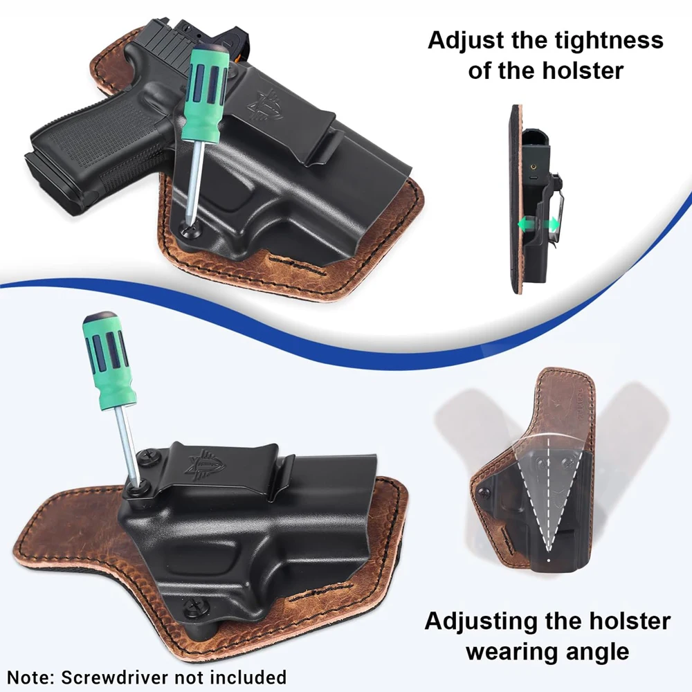 Glock G43/G43X funda IWB de cuero para portación oculta con punto rojo - imagen 2