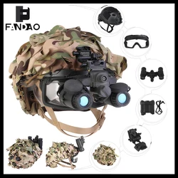 Casco táctico airsoft FAST camuflaje hojas con gafas visión nocturna