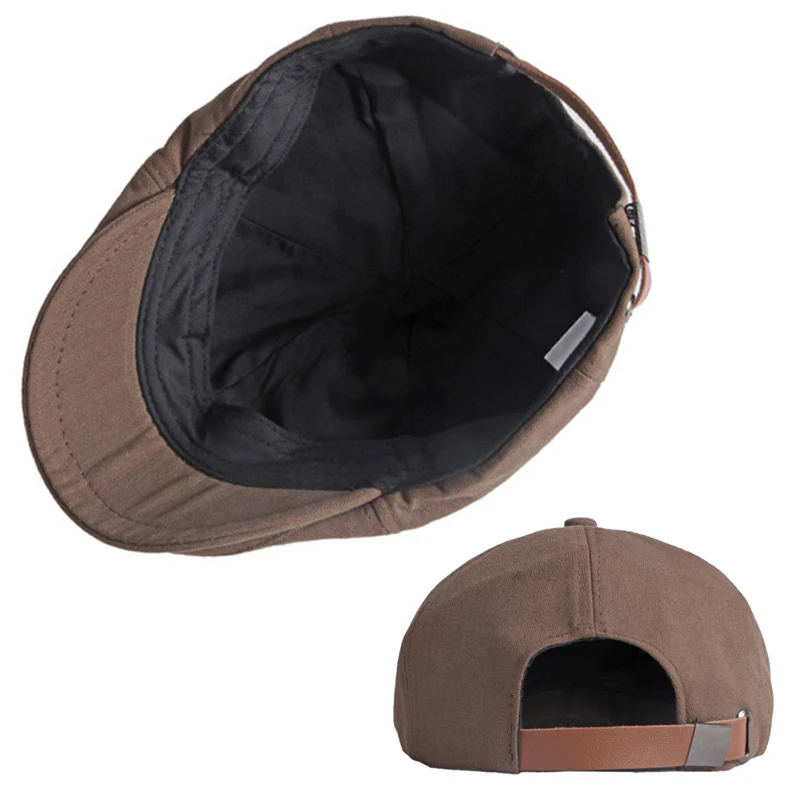 Gorra newsboy octogonal de detective plana ajustable color sólido - imagen 5