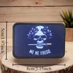 Me Ne Frego Parche Táctico Calavera Velcro para Mochila Militar