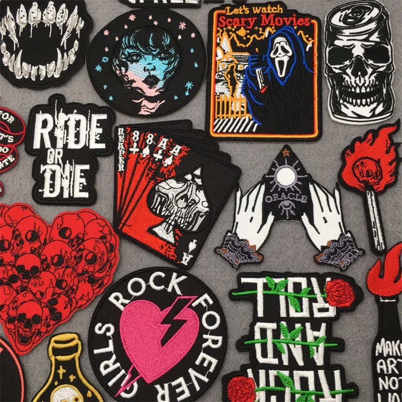 Parche termo adhesivo Punk calavera para ropa táctica - imagen 3
