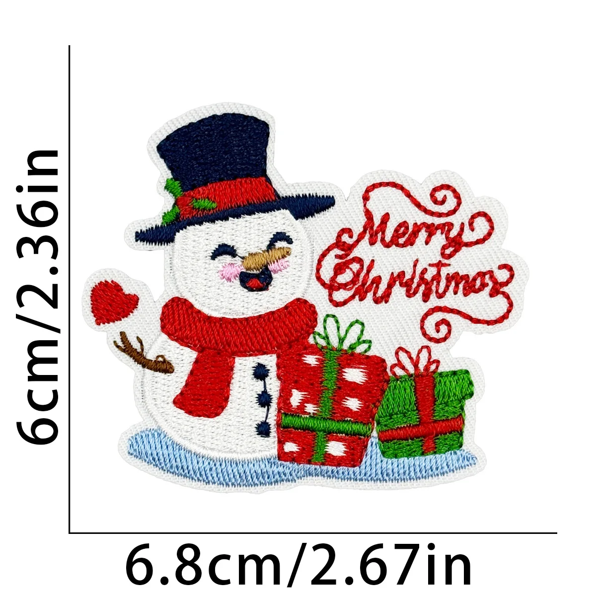 Detalle de los diseños de los parches navideños