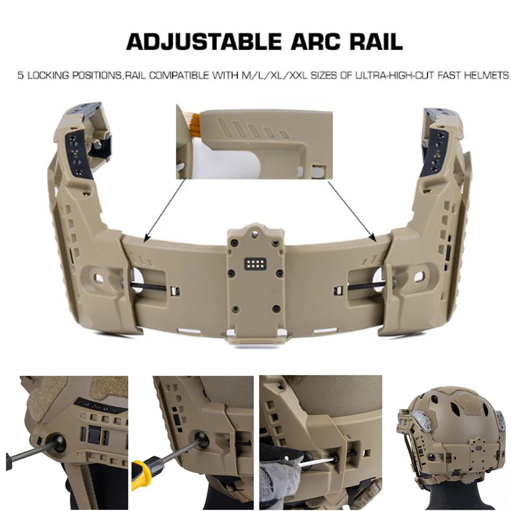 Casco táctico ARC Rail modular con caja de batería para caza y Airsoft - imagen 5
