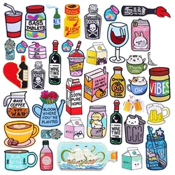 Parche bordado infantil termoadhesivo taza dibujos animados planchar