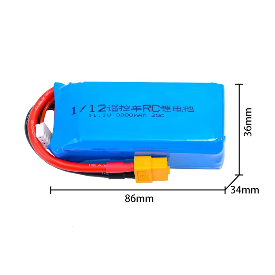 Batería LiPo 3S 11.1V 3300mAh con conector XT60/T