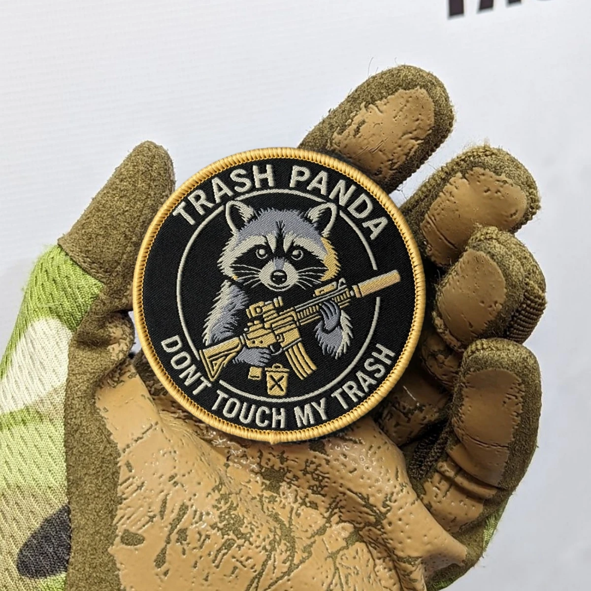 Parche moral táctico Panda No toques mi basura con Velcro - imagen 3