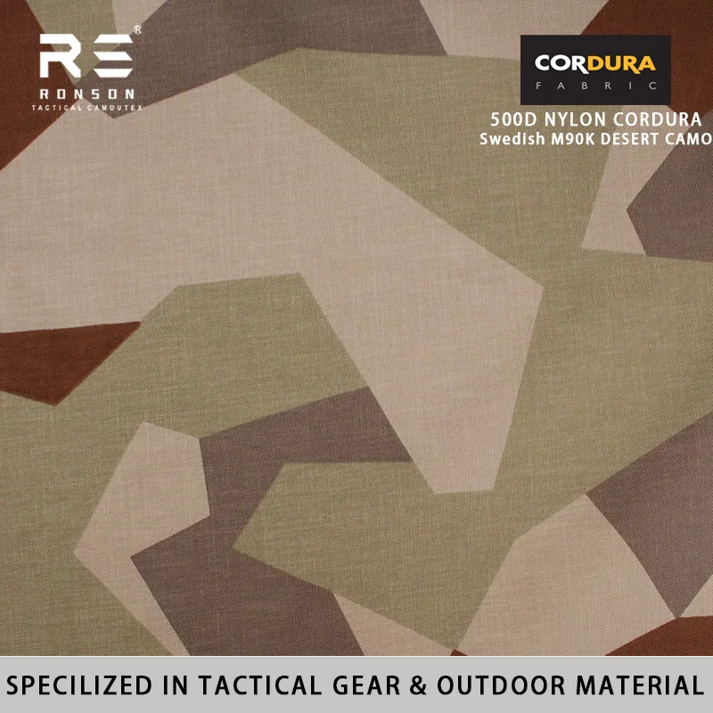 Mochila táctica Cordura 500D nailon con camuflaje sueco desértico y PU
