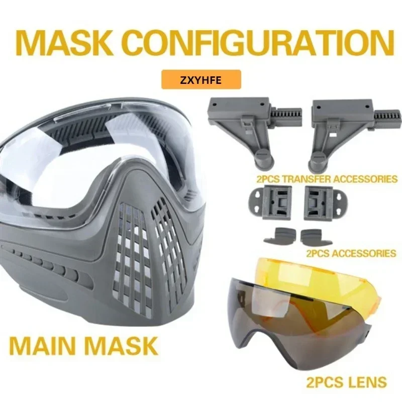 Máscara táctica Airsoft para todo el rostro con lentes intercambiables - imagen 5