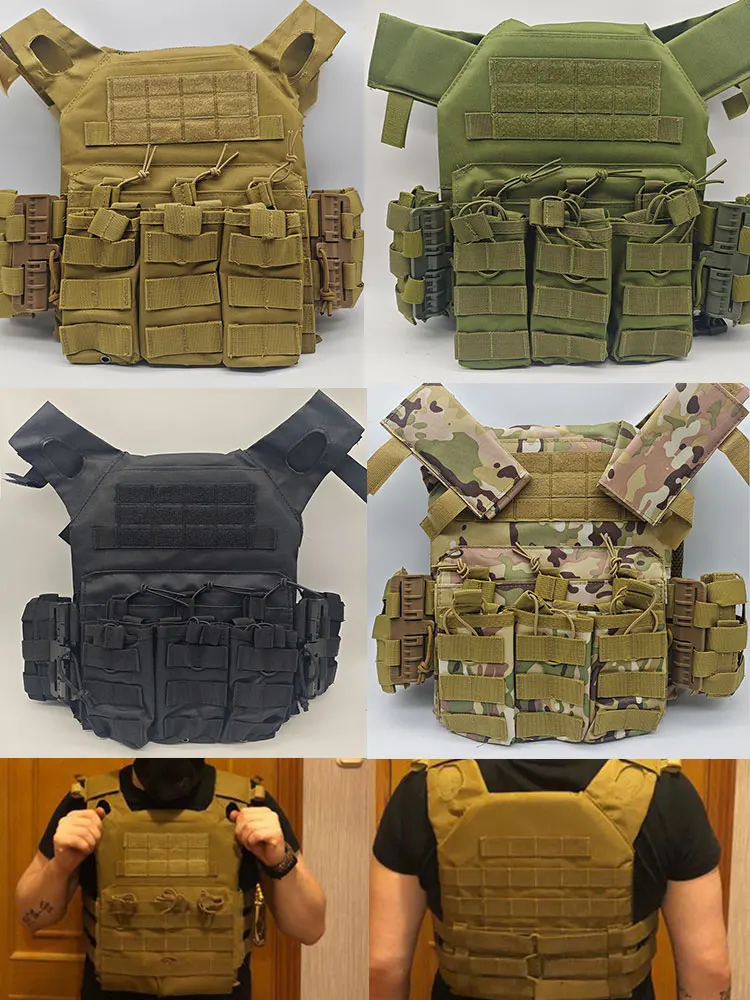 Chaleco táctico JPC en vista frontal con sistema MOLLE