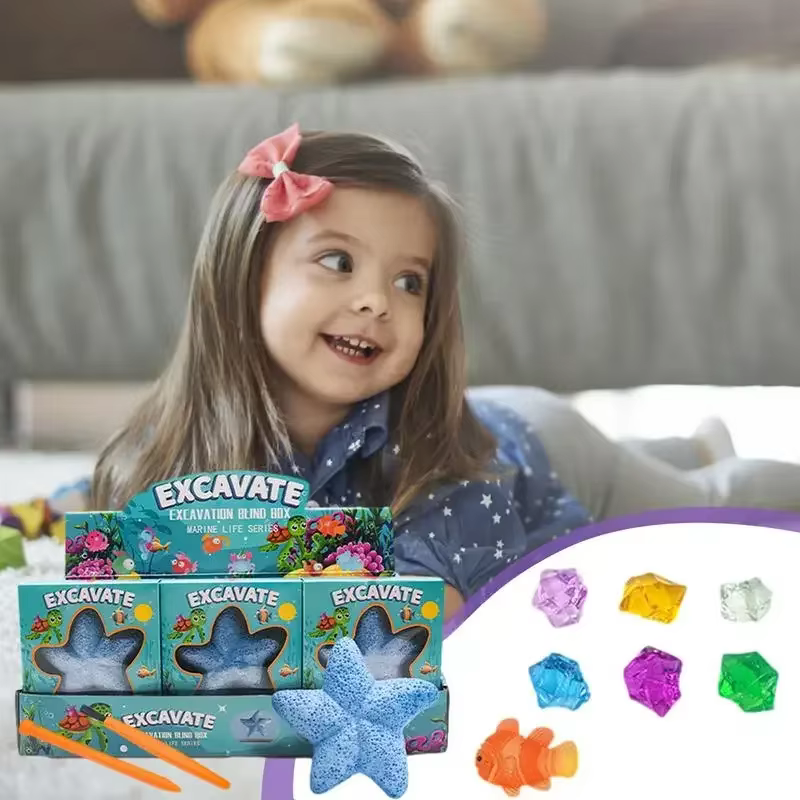 Kit excavación fósiles dinosaurios con gemas reales - imagen 5
