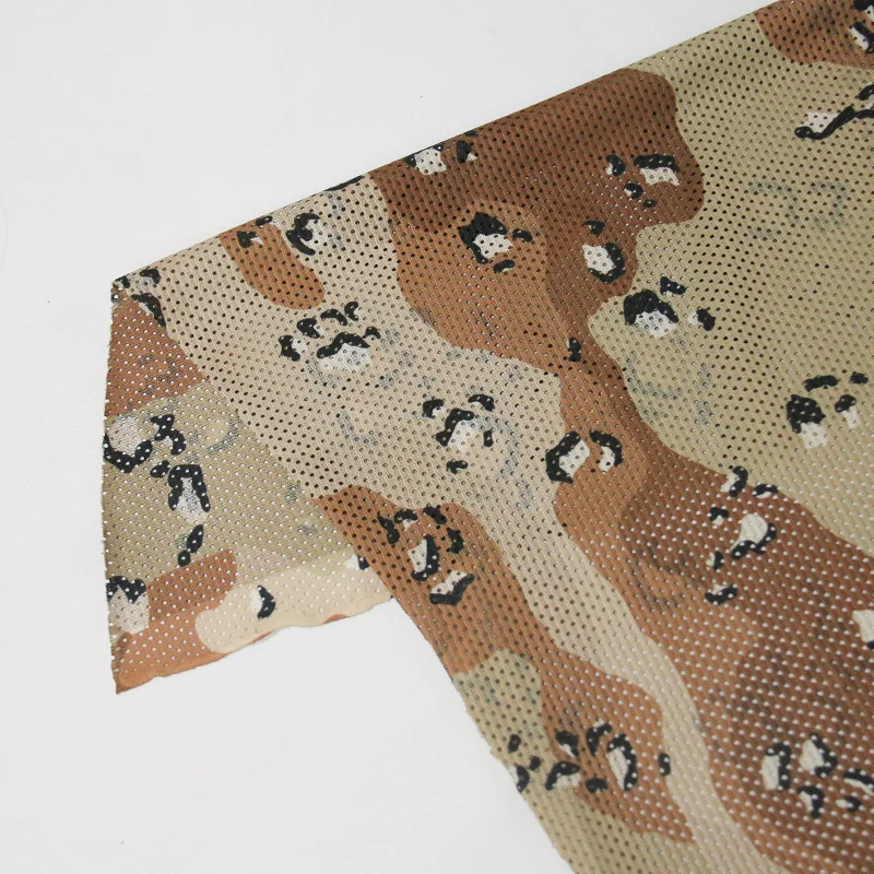 Tela de camuflaje en malla tricot táctico para estampado