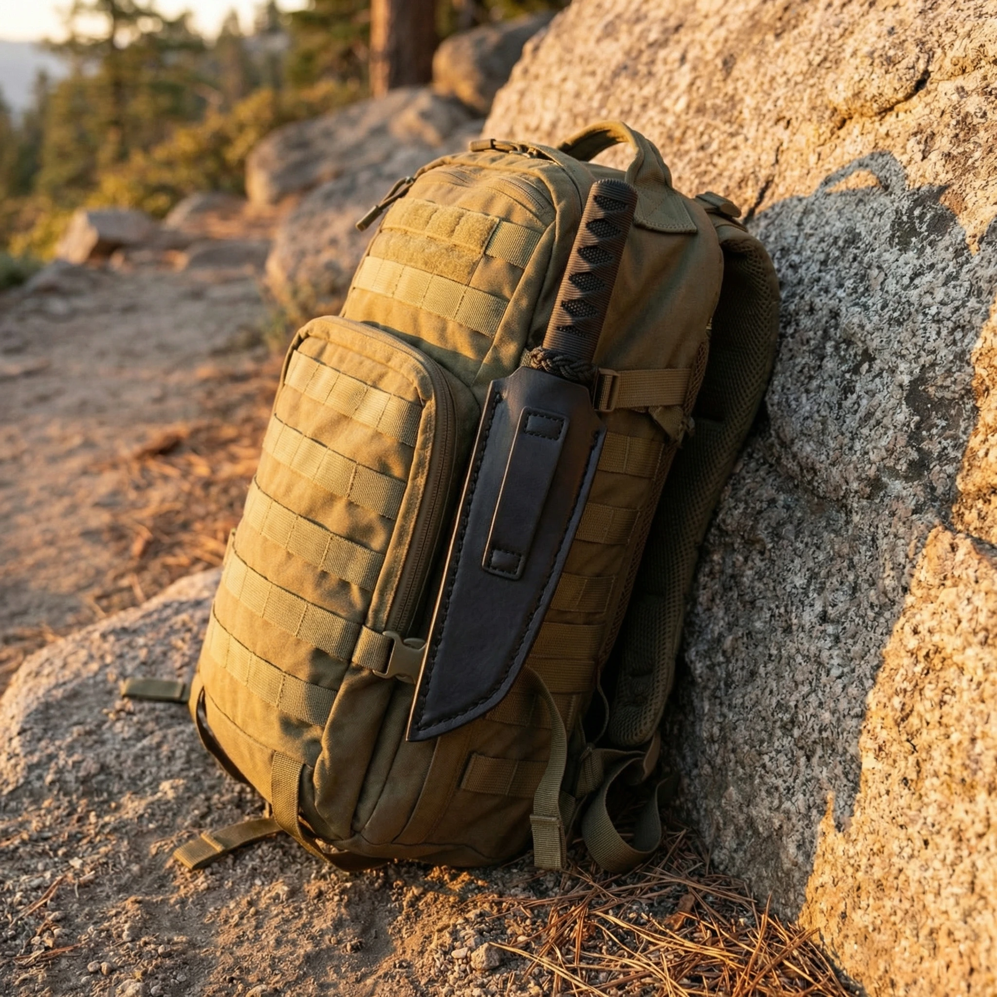 Cuchillo táctico fijo para exterior con funda para camping - imagen 3