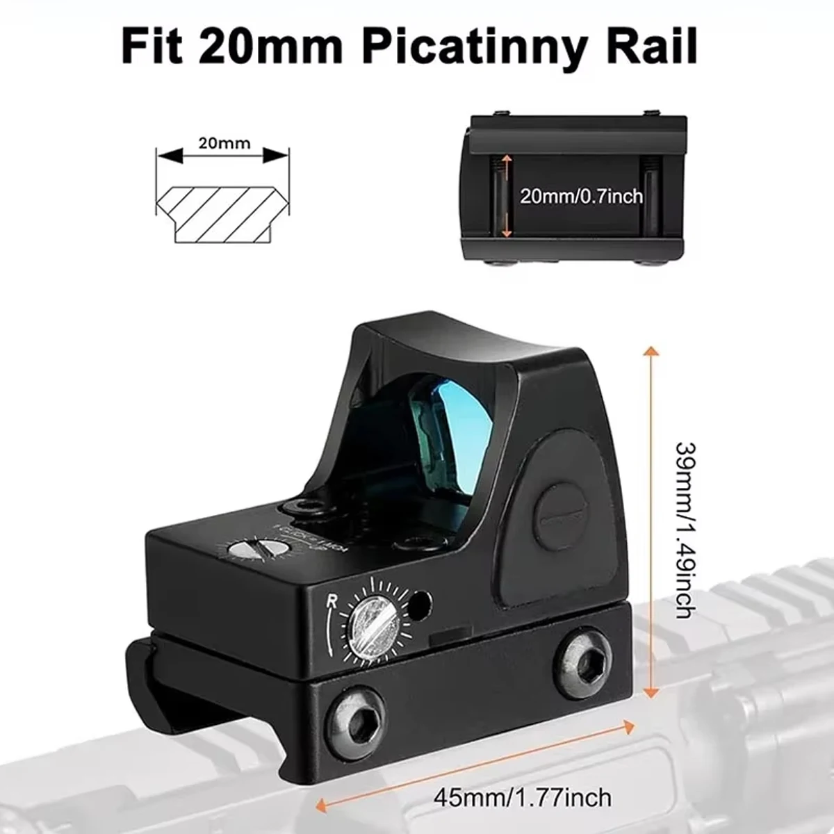 Mira telescópica Mini MR con punto rojo y colimador para riel Picatinny - imagen 4