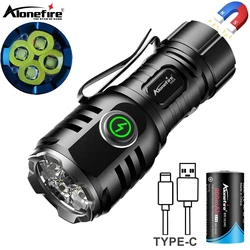 Linterna LED USB portatil 6500K mini para bolsillo y al aire libre, luz roja