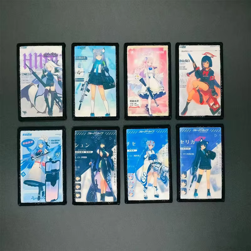 Vista frontal del parche de archivo azul YTYIN con diseño anime